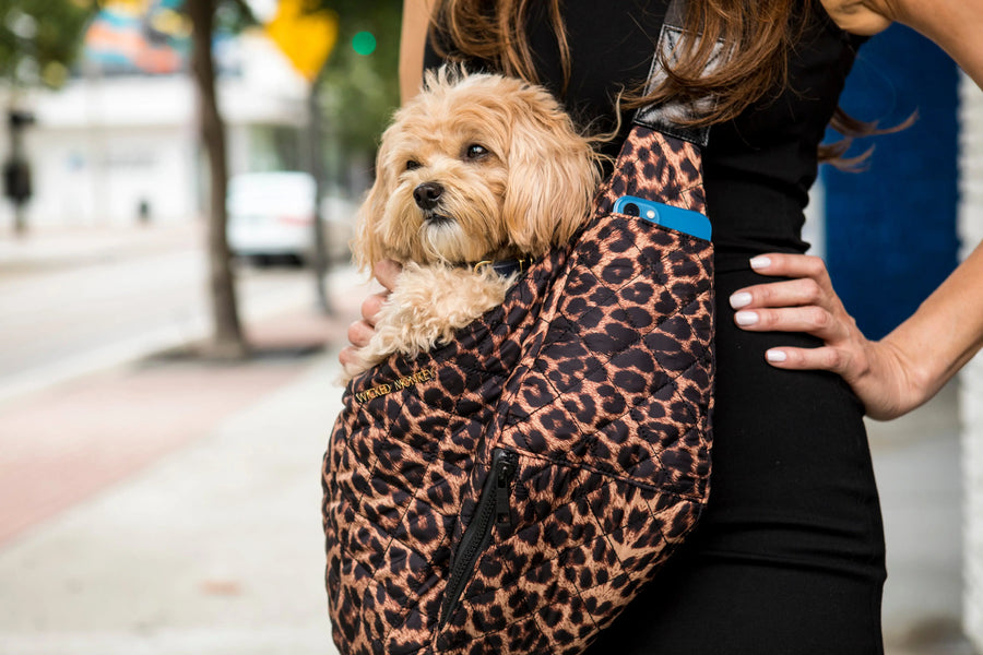 Leopard Print Quilted Dog Carrier Wicked Monkey